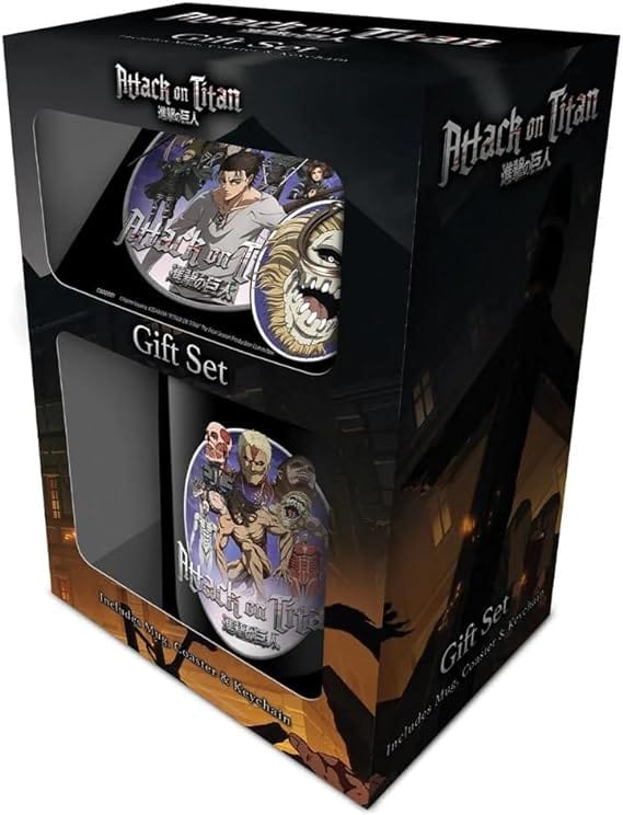 Golden Discs Posters & Merchandise Attack on Titan Mug Gift Set (Season 4 Design) 11oz Ceramic [Mug]