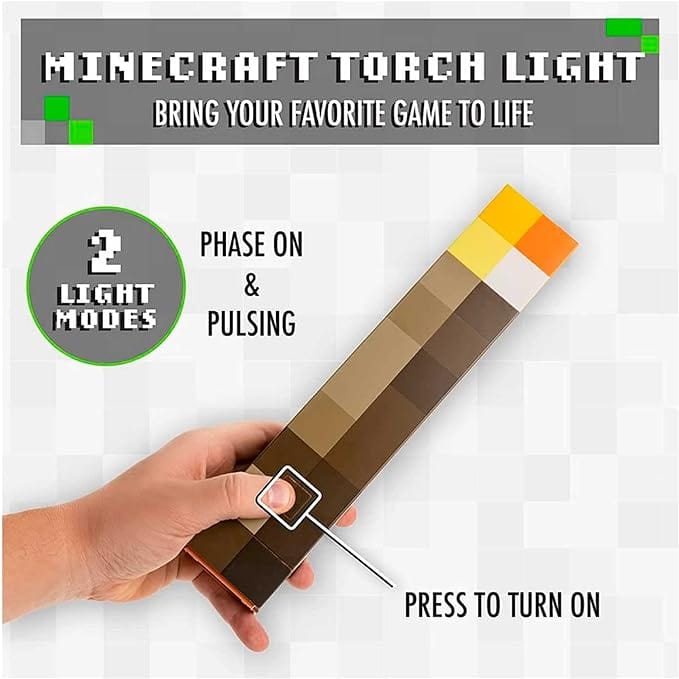 Golden Discs Posters & Merchandise Minecraft Torch Light 2 Light Modes [Lamp]