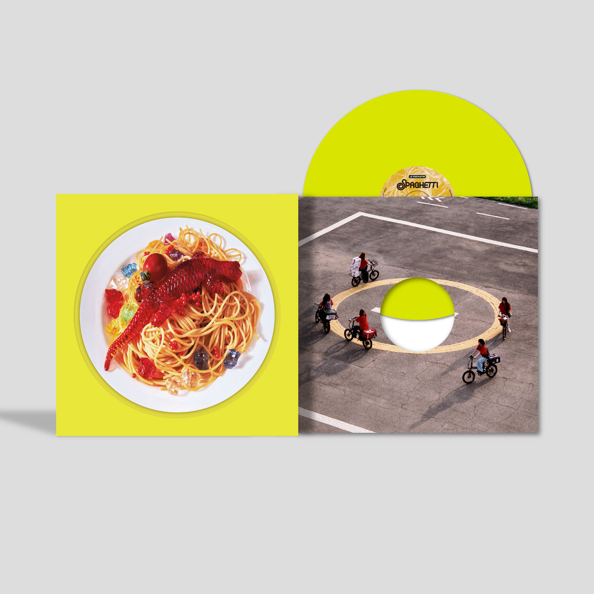 LE SSERAFIM ルセラフィム Spaghetti Vinyl レコード 1st Single Album 'SPAGHETTI' (Neon Yellow Ver.) - LE SSERAFIM