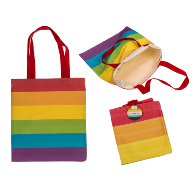 Pride Flag 100% Cotton Knitted Tote Bag (45cm x 45cm) - Pride Worn Proudly