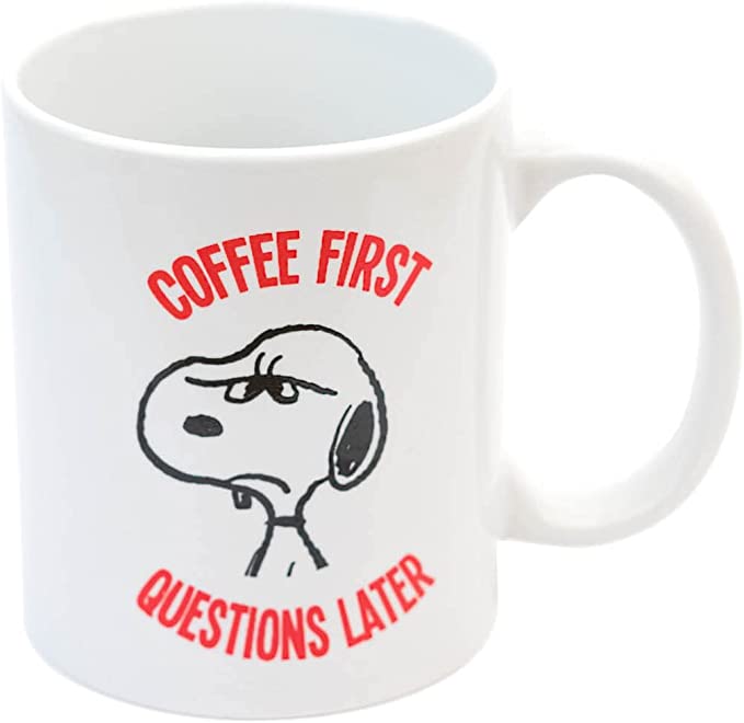Golden Discs Mugs Snoopy: Coffee First, Questions Later [Mug]