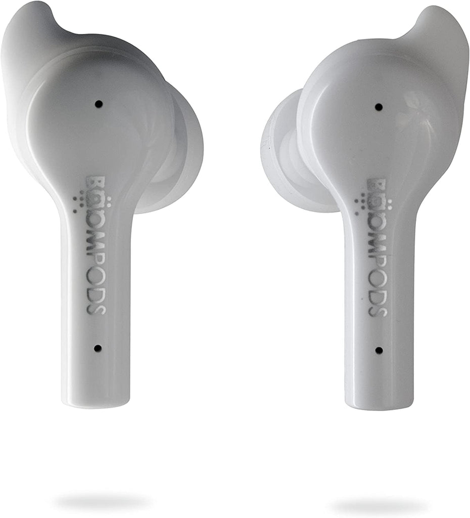 Golden Discs Accessories BOOMPODS Bassline GO ENC True Wireless - Electronic Noise Cancelation Mic with Bluetooth in-Earphones (White) [Accessories]