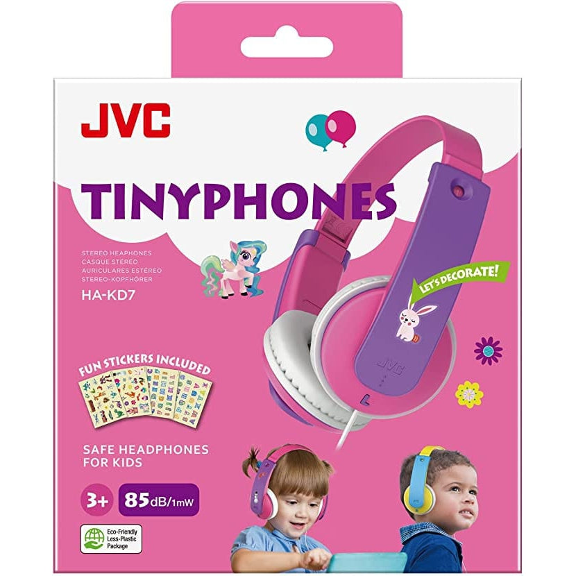 Golden Discs Accessories JVC Tiny Phones Kids Stereo Headphones with Volume Limiter (Pink) [Accessories]
