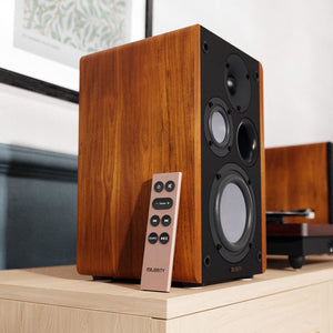 Majority D100 Bluetooth Bookshelf Speakers - Oak [Accessories]