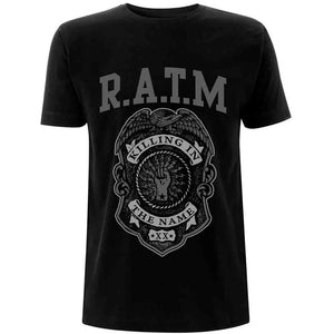 Golden Discs T-Shirts Rage Against The Machine: Grey Police Badge, Black - 2XL [T-Shirts]
