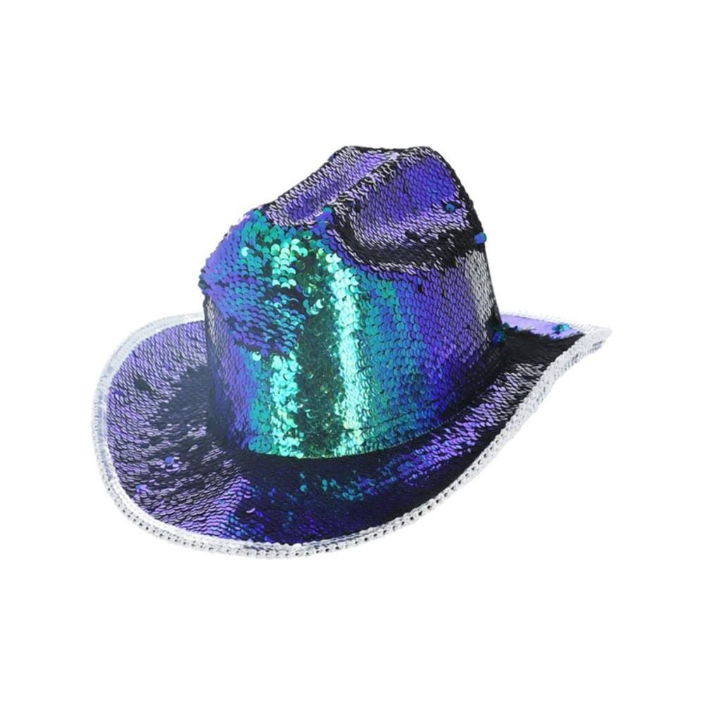 Golden Discs Posters & Merchandise Sequin Cowboy Hat Costume Hat - Blue/Green [Hat]