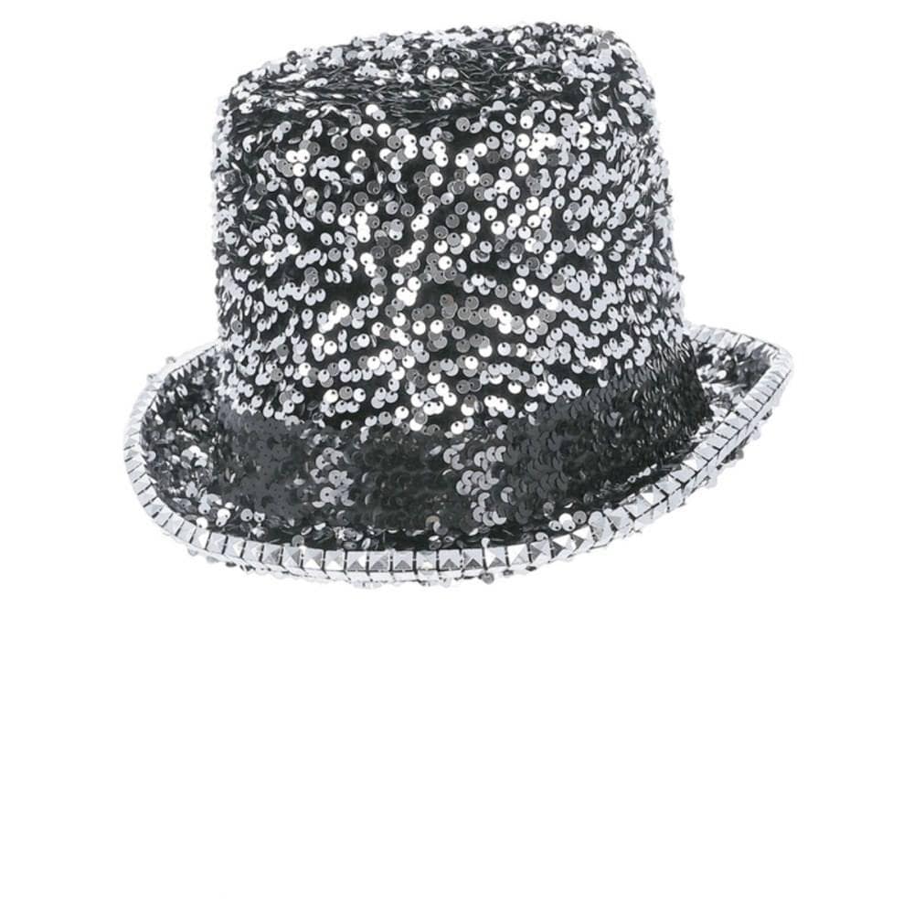Golden Discs Posters & Merchandise Felt & Sequin Top Hat Costume Hat - Silver [Hat]