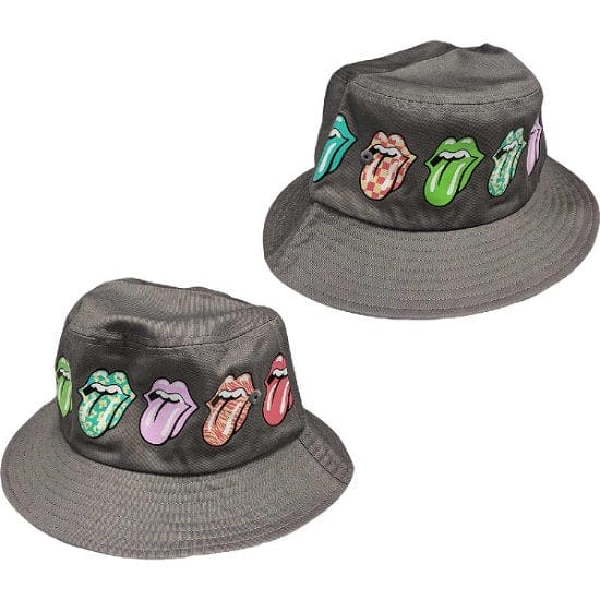 Golden Discs Posters & Merchandise The Rolling Stones Bucket hat MultiTongue Pattern Grey X/XL [Hat]