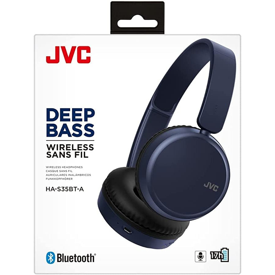 Golden Discs Accessories JVC Deep Bass Bluetooth On Ear Headphones - Blue [Accessories]