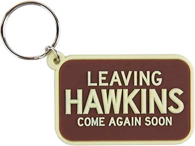 Golden Discs Posters & Merchandise Stranger Things Rubber Keyring with Leaving Hawkins Design [Keychain]