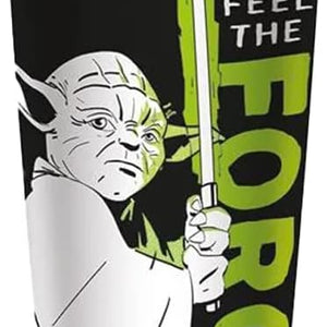 Golden Discs Posters & Merchandise Star Wars (Yoda Feel The Force Design) 16oz Metal Insulated Travel Coffee Cup [Travel Mug]