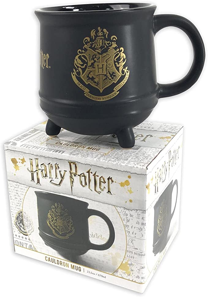 Golden Discs Posters & Merchandise Harry Potter 3D Hogwarts Crest Ceramic Cauldron Mug in Presentation Box [Mug]