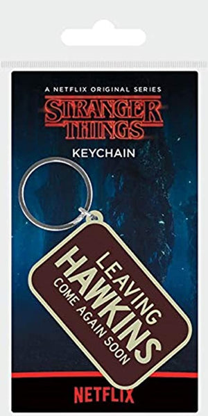 Golden Discs Posters & Merchandise Stranger Things Rubber Keyring with Leaving Hawkins Design [Keychain]