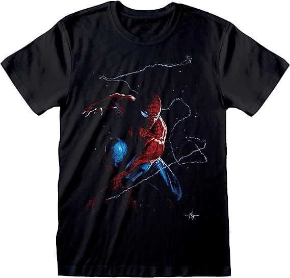 Golden Discs T-Shirts Marvel Comics Spiderman Spidey Art - Large [T-Shirts]
