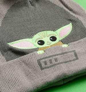 Golden Discs Posters & Merchandise Star Wars Mandalorian Child Knitted Bobble Hat, Grey [Hat]