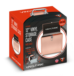 Vinyl Tonic Rose Gold LP Storage Case with Cleaning Cloth & Sleeve 10 pack [Accessories]