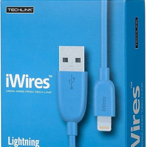 Golden Discs Accessories Techlink iWires 528782 USB 2.0 Plug to Lightning Plug Cable - Blue [Accessories]