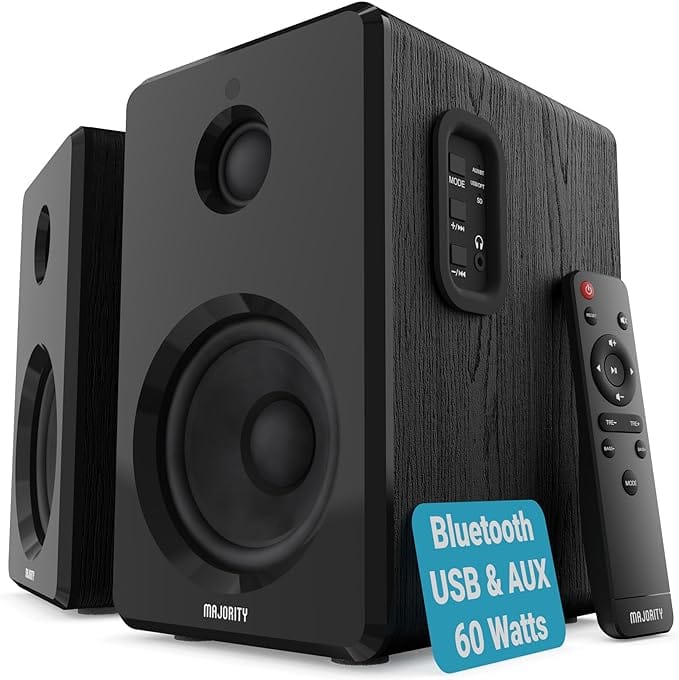 Golden Discs Accessories MAJORITY D40 Active Bluetooth Bookshelf Speakers [Accessories]