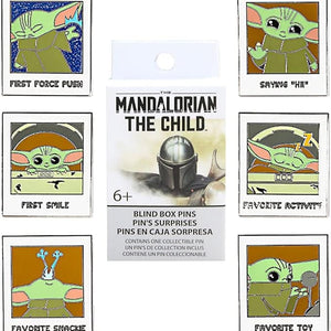Golden Discs Posters & Merchandise The Mandalorian - Grogu (the Child, Baby Yoda) - Blind Enamel Pin Purchase [Badge]