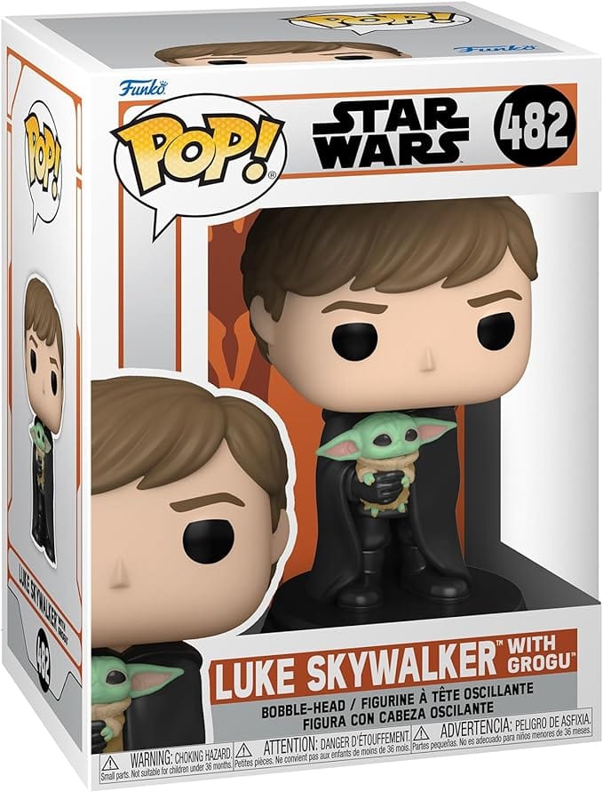 Golden Discs Toys Funko POP! Star Wars: the Mandalorian - Luke Skywalker With Grogu (the Child, Baby Yoda) [Toys]