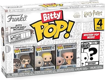 Golden Discs Toys Funko Bitty POP! Harry Potter - Harry Potter™, Draco Malfoy™, Dobby™ and A Surprise Mystery Mini Figure - 0.9 Inch (2.2 Cm) Collectable [Toys]