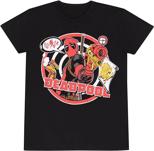 Golden Discs T-Shirts Marvel Deadpool - Badge Unisex, Black - Large [T-Shirts]