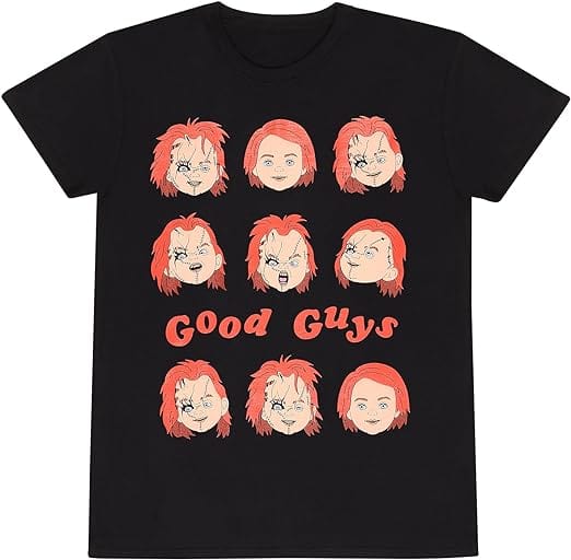 Golden Discs T-Shirts Childs Play - Expressions of Chucky Unisex, Black - Large [T-Shirts]