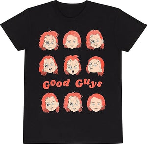 Golden Discs T-Shirts Childs Play - Expressions of Chucky Unisex Black - Small [T-Shirts]