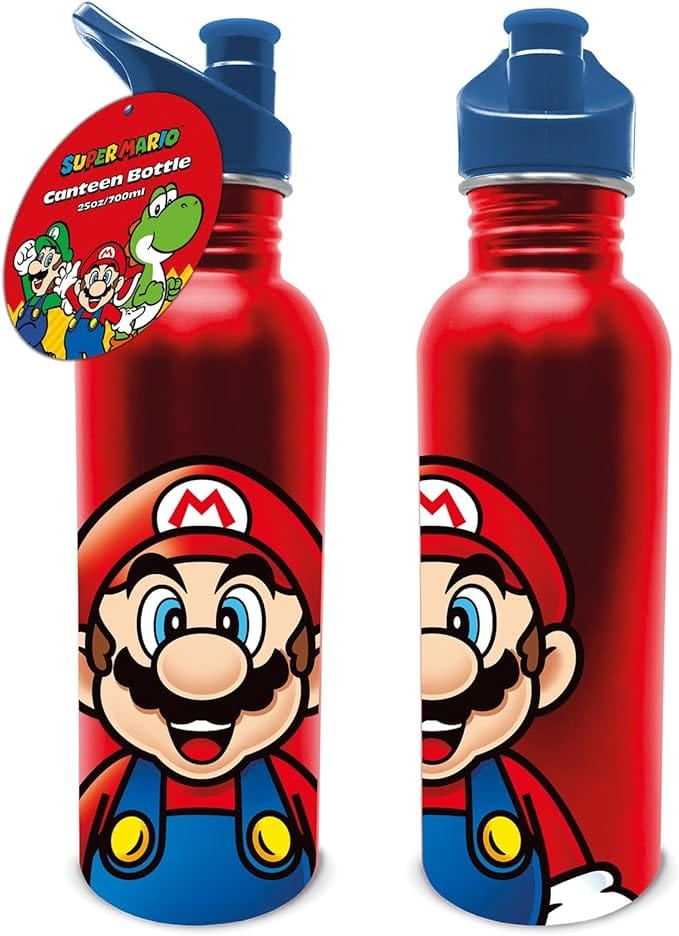 Golden Discs Posters & Merchandise Super Mario (Mario Design) 700ml Metal Water [Bottle]