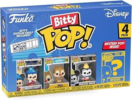 Golden Discs Toys Funko Bitty POP! Disney - Sorcerer Mickey, Dale, Princess Minnie and A Surprise Mystery Mini Figure [Toys]