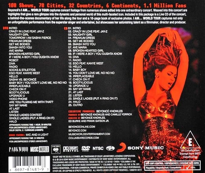 Golden Discs DVD I Am... World Tour - Beyoncé [DVD]