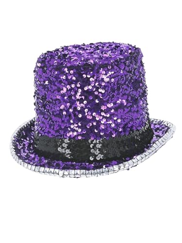 Golden Discs Posters & Merchandise Felt & Sequin Top Hat - Purple [Hat]