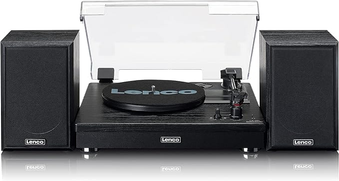 Golden Discs Tech & Turntables Lenco LS-101 Turntable and Hi-Fi Speakers - Black [Tech & Turntables]