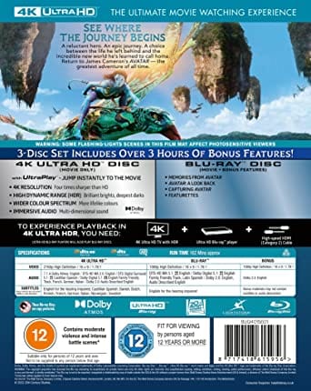 Golden Discs 4K Blu-Ray Avatar (Remastered - 2022) - James Cameron [4K UHD]