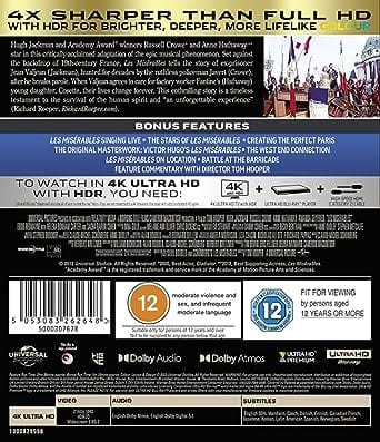 Golden Discs 4K Blu-Ray Les Miserables - Tom Hooper [4K UHD]