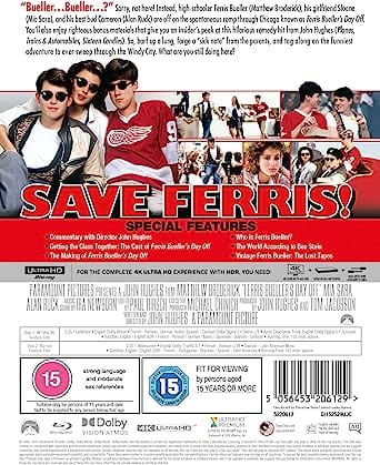 Golden Discs 4K Blu-Ray Ferris Bueller's Day Off (Steelbook) - John Hughes [4K UHD]