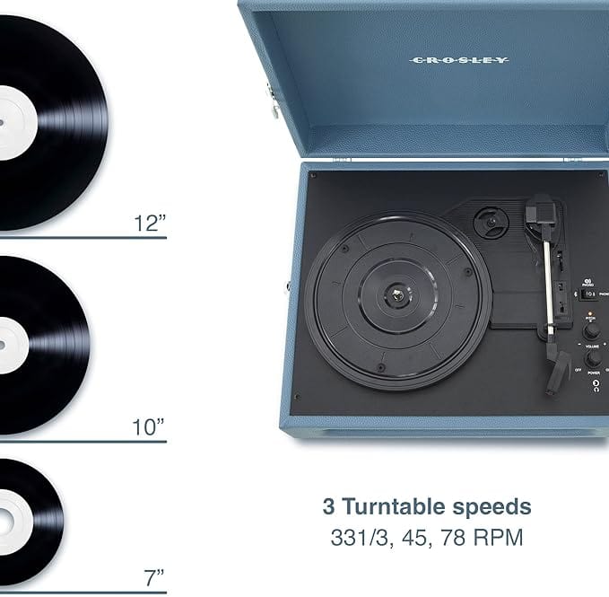 Golden Discs Tech & Turntables Crosley Voyager Turntable In Washed Blue [Tech & Turntables]