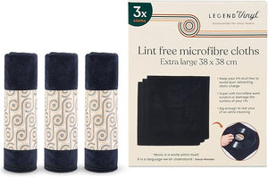 Pack of 3 Extra Large Anti-static Vinyl Record Cleaning Cloth [Accessories]