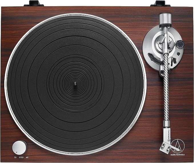 Golden Discs Tech & Turntables Audio-Technica AT-LPW50BTRW Turntable Bluetooth Manual Belt Drive Wood Base Rosewood [Tech & Turntables]