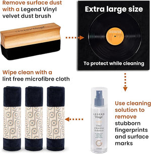 Pack of 3 Extra Large Anti-static Vinyl Record Cleaning Cloth [Accessories]