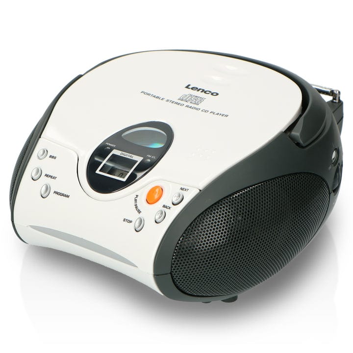 Golden Discs Tech & Turntables Lenco SCD-24 - Portable CD Player And Radio - Black/White [Tech & Turntables]