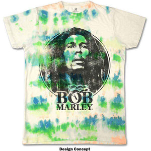 Golden Discs T-Shirts Bob Marley - Black & White Logo (Wash Collection) - Large [T-Shirts]