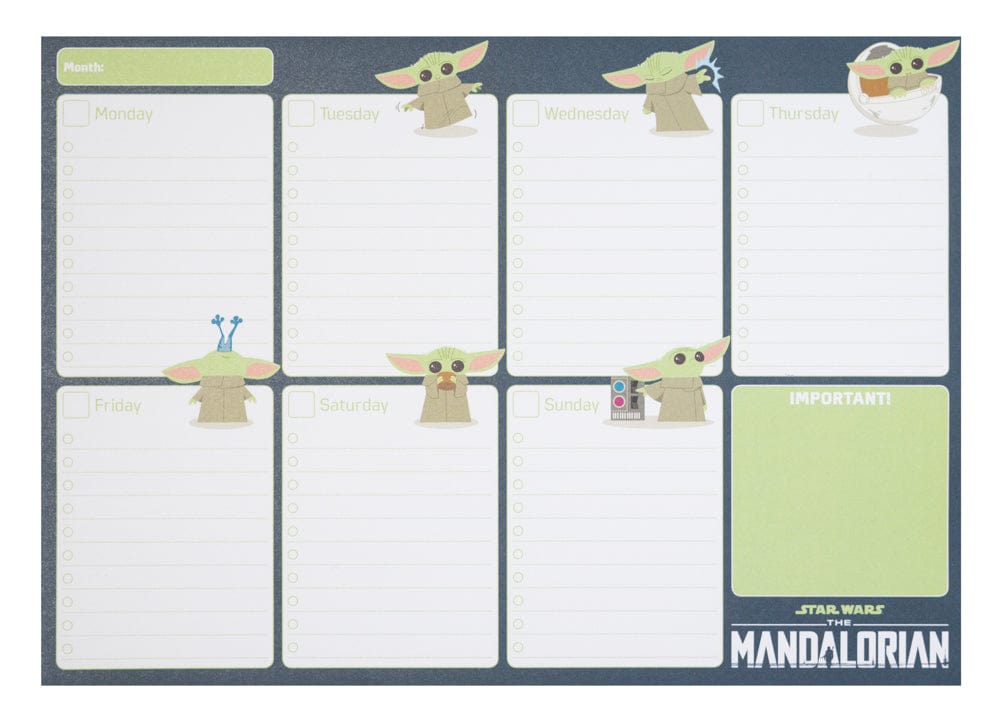 Golden Discs Posters & Merchandise THE MANDALORIAN WEEKLY PLANNER NOTEPAD A4 [Stationery]