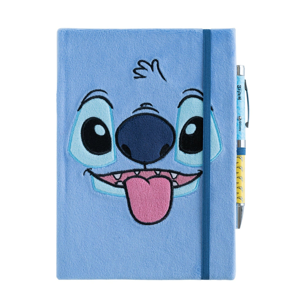 Golden Discs Posters & Merchandise DISNEY STITCH TROPICAL A5 PREMIUM PLUSH COVER NOTEBOOK WITH PROJECTOR PEN [Stationery]