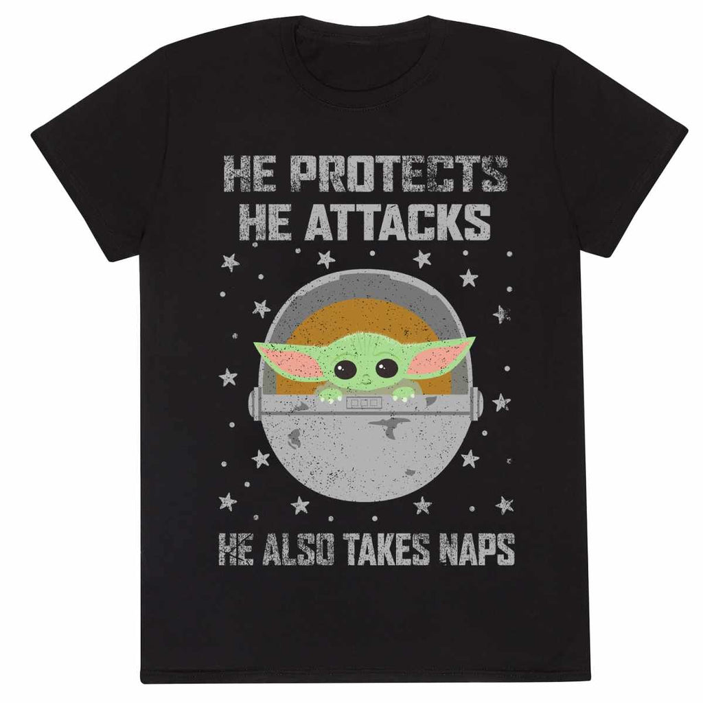 Golden Discs T-Shirts Mandalorian - He Protects And He Attacks - XL [T-Shirts]