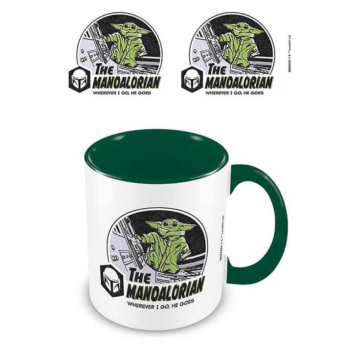 Golden Discs Posters & Merchandise The Mandalorian (Wherever I Go He Goes) Green 11oz/315ml [Mug]