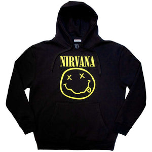 Nirvana Unisex Pullover Hoodie: Yellow Happy Face - Medium [Hoodies]