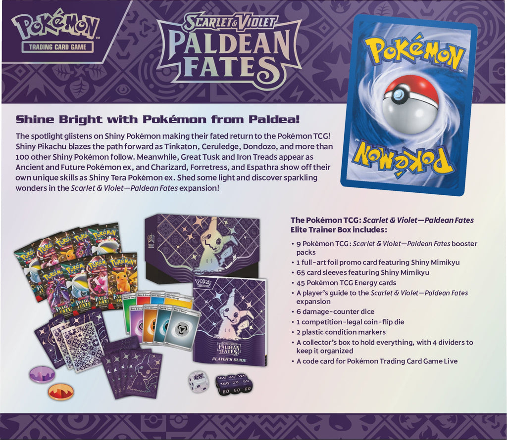 Golden Discs Posters & Merchandise Pokémon TCG: Scarlet & Violet—Paldean Fates Elite Trainer Box [Toys]