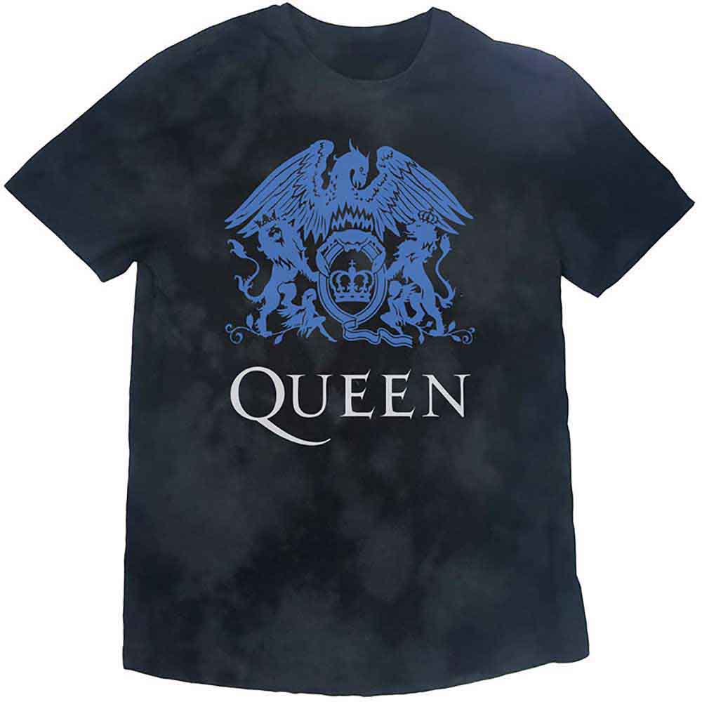 Golden Discs T-Shirts Queen - Blue Crest (Wash Collection) - Small [T-Shirts]