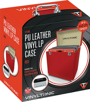 Golden Discs Accessories VINYL TONIC PU LEATHER VINYL LP CASE (RED) [Accessories]